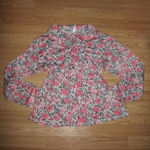 Flora Nikrooz Pink and Teal Floral Pajama Top